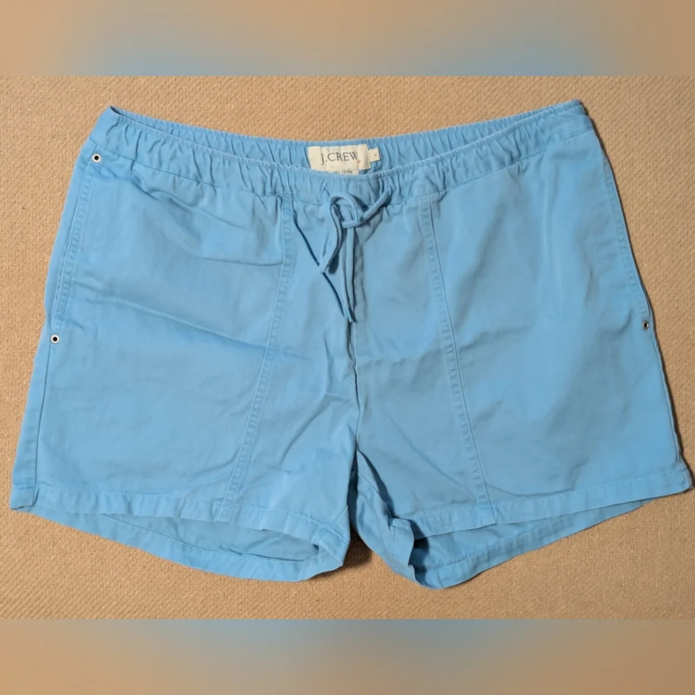 J Crew Blue Tie Waist Cotton Women's Shorts